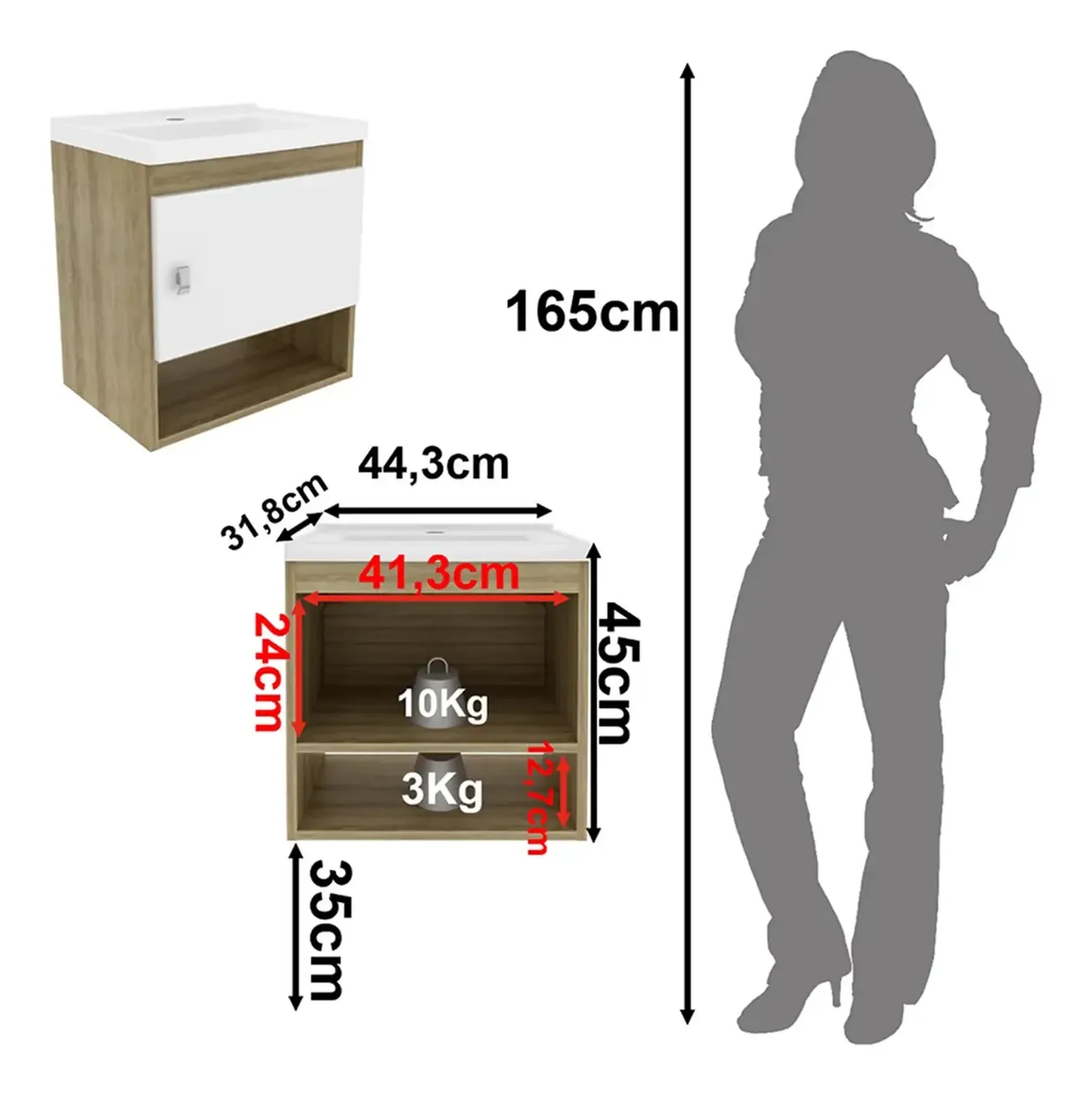 MUEBLE BAÑO 2020 HOME LINZ ALMENDRA BLANCO LAVAMANOS - 8