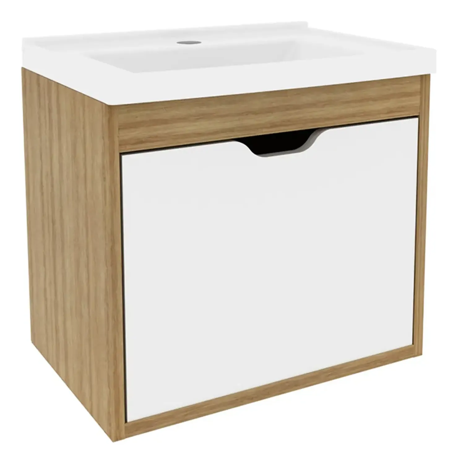 MUEBLE BAÑO CON LAVAMANOS 2020 HOME GRAZ ALMENDRA BLANCO - 2