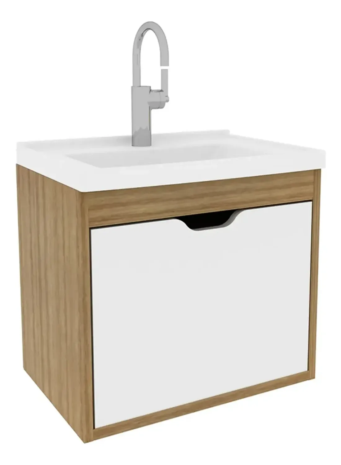 MUEBLE BAÑO CON LAVAMANOS 2020 HOME GRAZ ALMENDRA BLANCO - 4