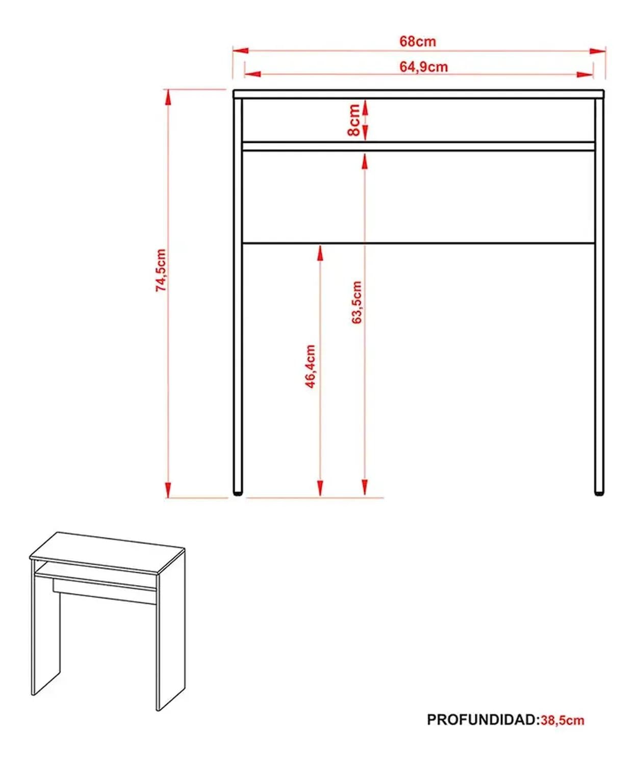 ESCRITORIO 2020 HOME BONN 38.5 X68 CM BLANCO - 6