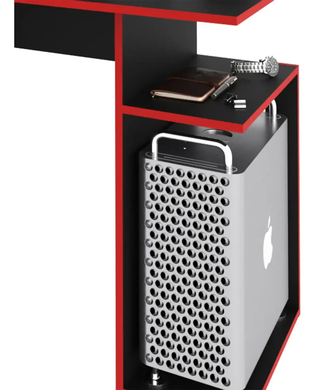 ESCRITORIO GAMER 2020 HOME 54X120 CM NEGRO OSAKA ROJO - 5