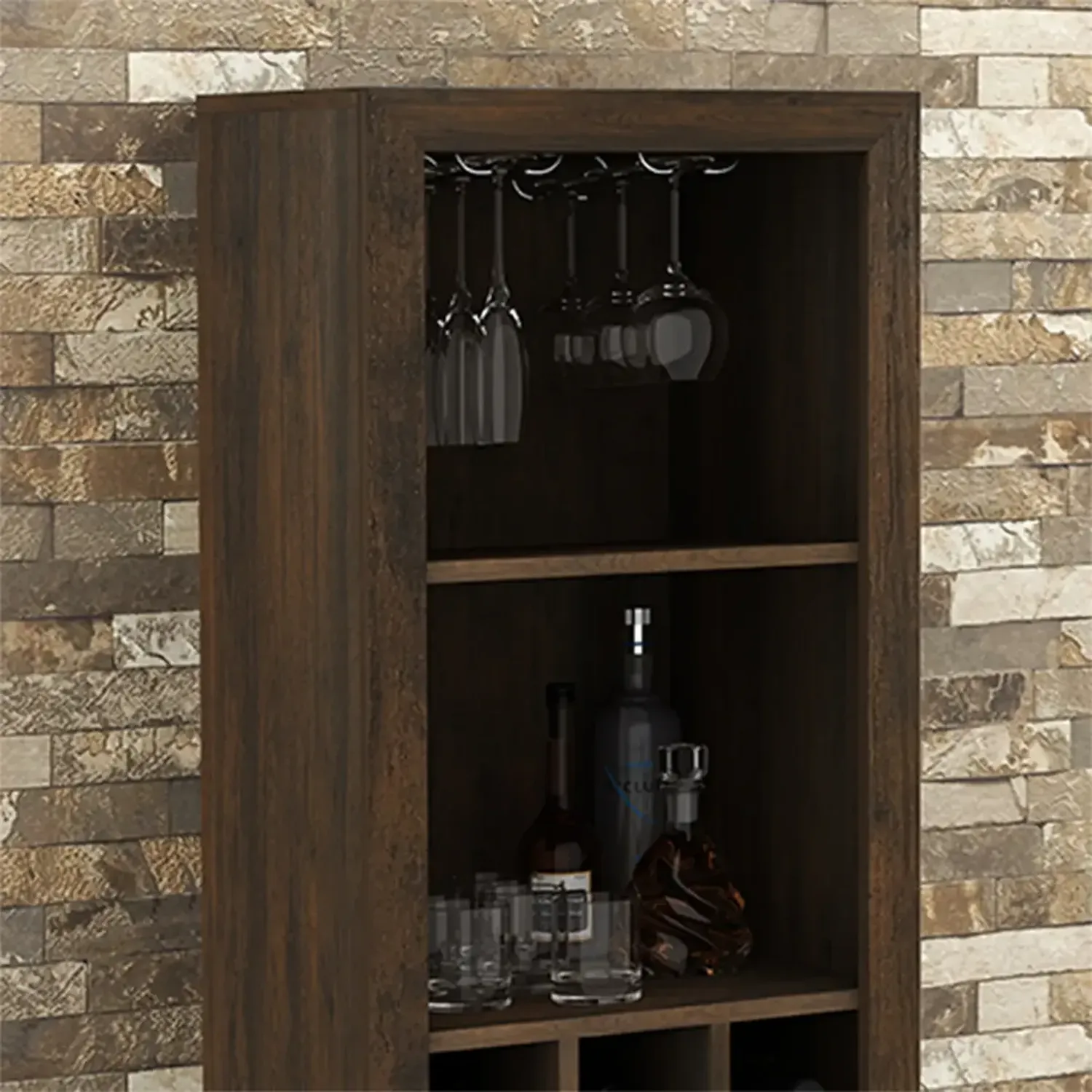 MUEBLE BAR 2020 HOME BARCELONA RUSTICO MDP MARRÓN RÚSTICO - 3