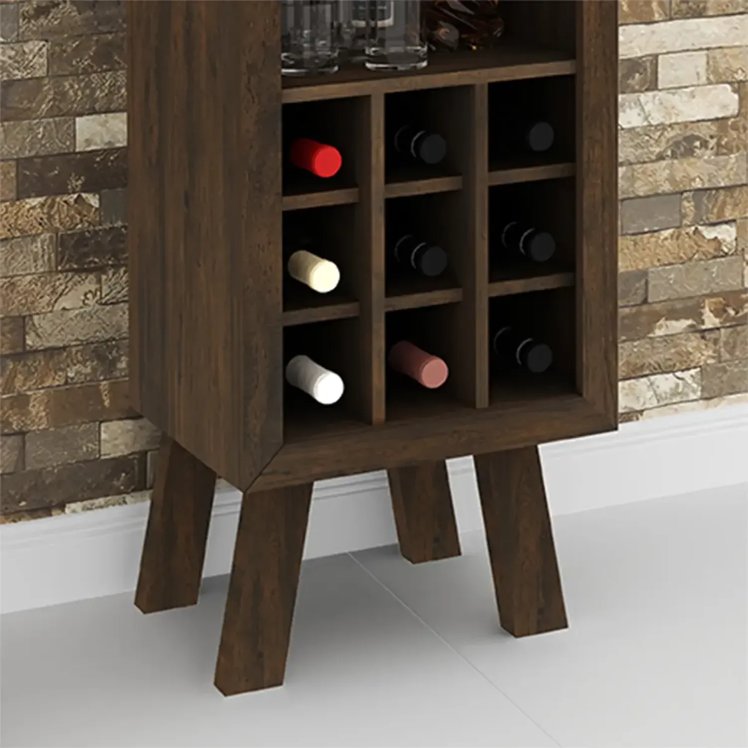 MUEBLE BAR 2020 HOME BARCELONA RUSTICO MDP MARRÓN RÚSTICO - 4