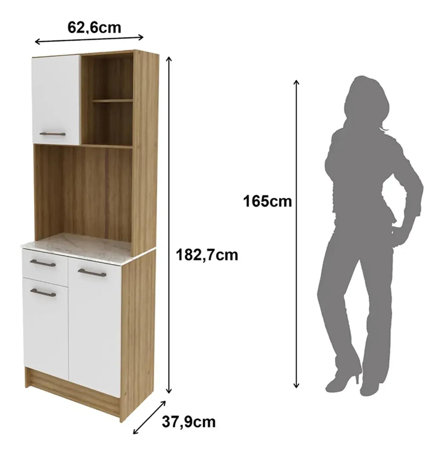 MUEBLE AUXILIAR COCINA 2020 HOME DALIA 1 CAJÓN ALMENDRA BLANCO - 6