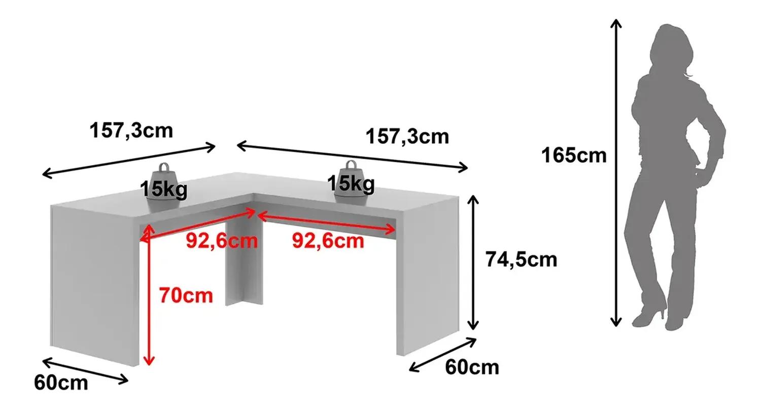 ESCRITORIO 2020 HOME BERLÍN 60X157.3 CM BLANCO - 6