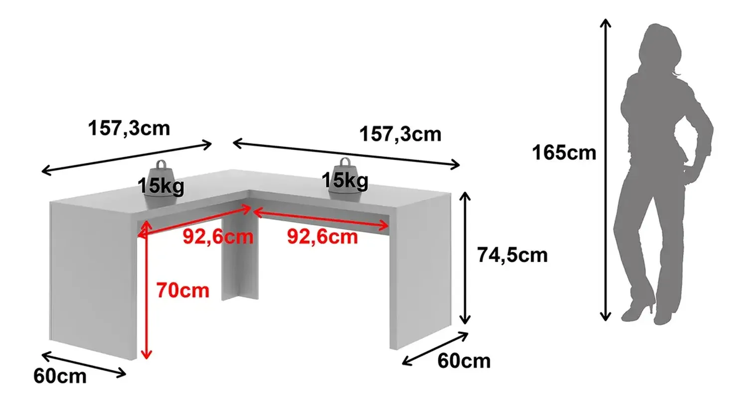 ESCRITORIO 2020 HOME BERLÍN 60X157.3 CM BLANCO - 6