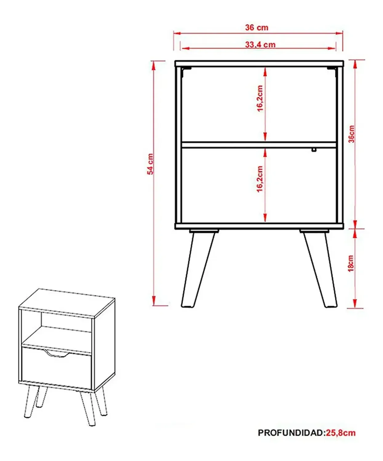 COMBO 2 VELADORE 2020 HOME ESSEN BLANCO S CON PUERTA - 6