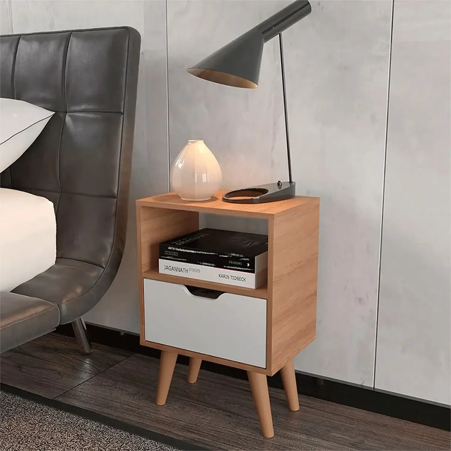 COMBO 2020 HOME ESSEN ALMENDRA/BLANCO 2 VELADORES CON PUERTA - 2