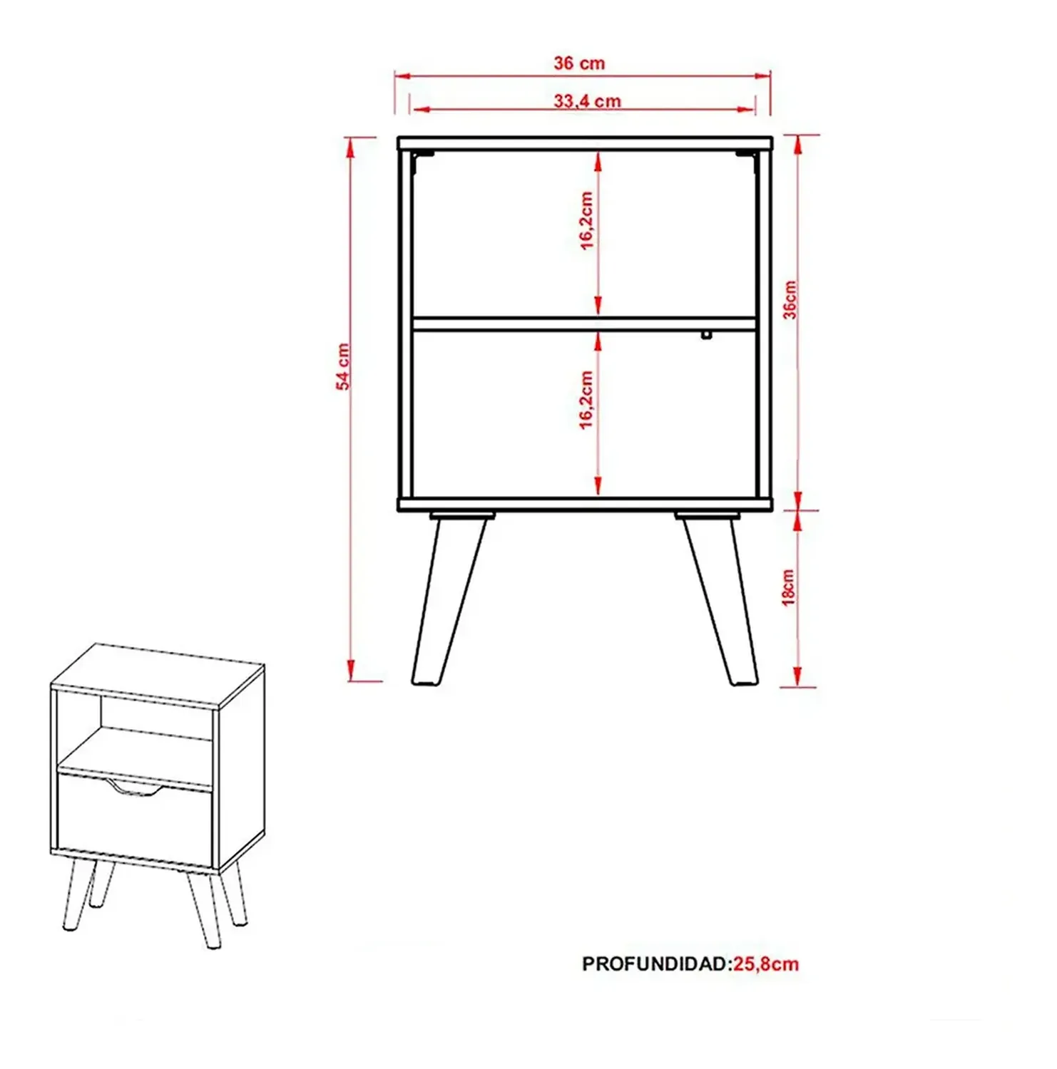 COMBO 2020 HOME ESSEN ALMENDRA/BLANCO 2 VELADORES CON PUERTA - 4