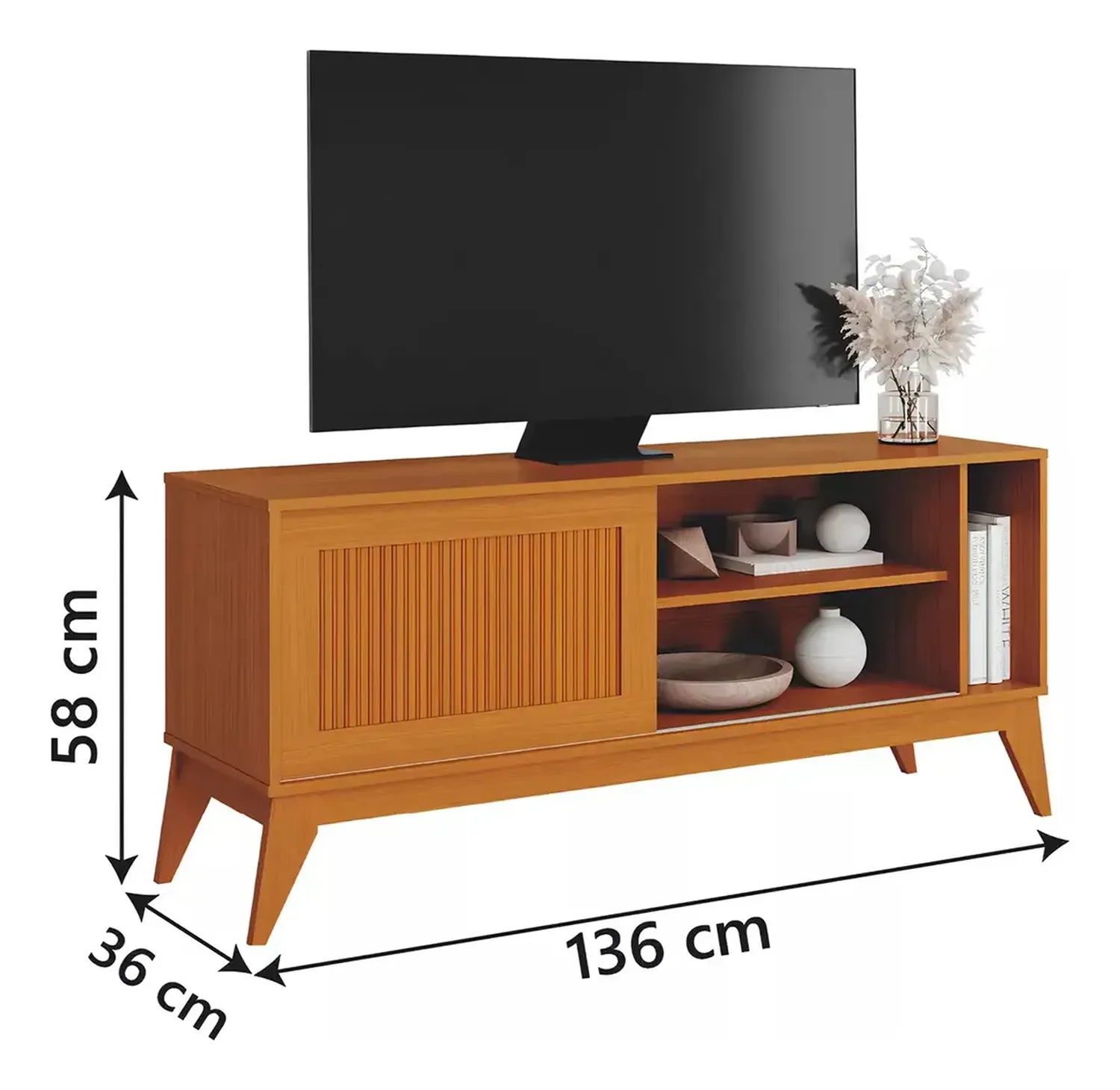 MESA DE TV PARA 50' ARUBA BLANCO APAGADO CEDRO - 3