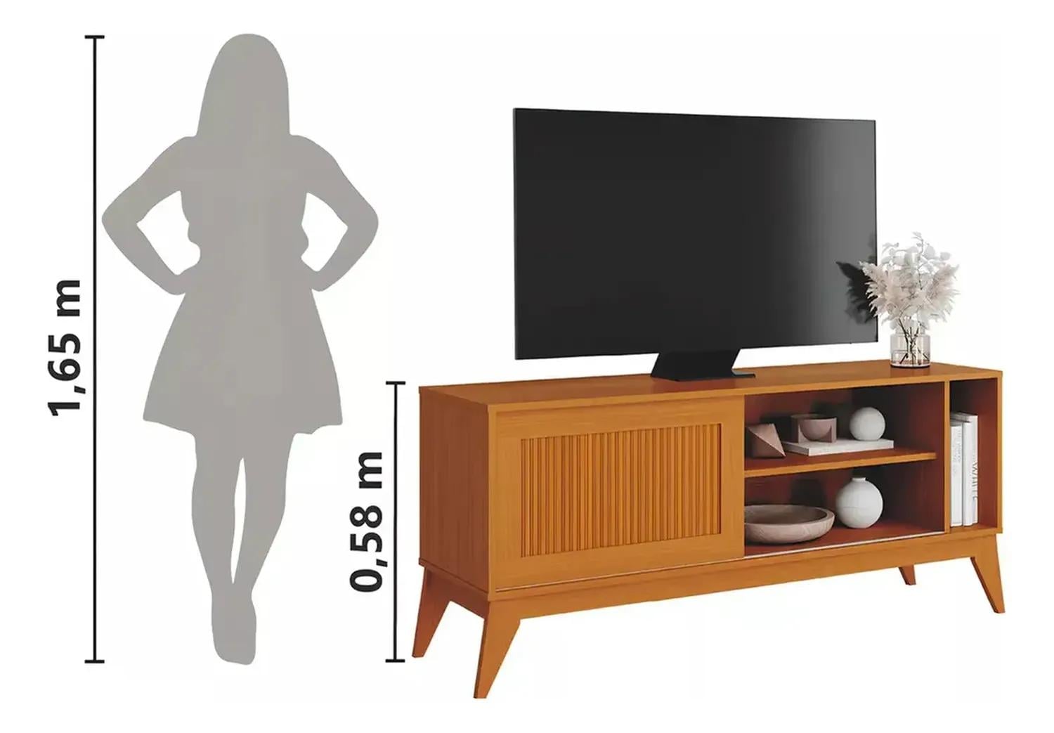 MESA DE TV PARA 50' ARUBA BLANCO APAGADO CEDRO - 4