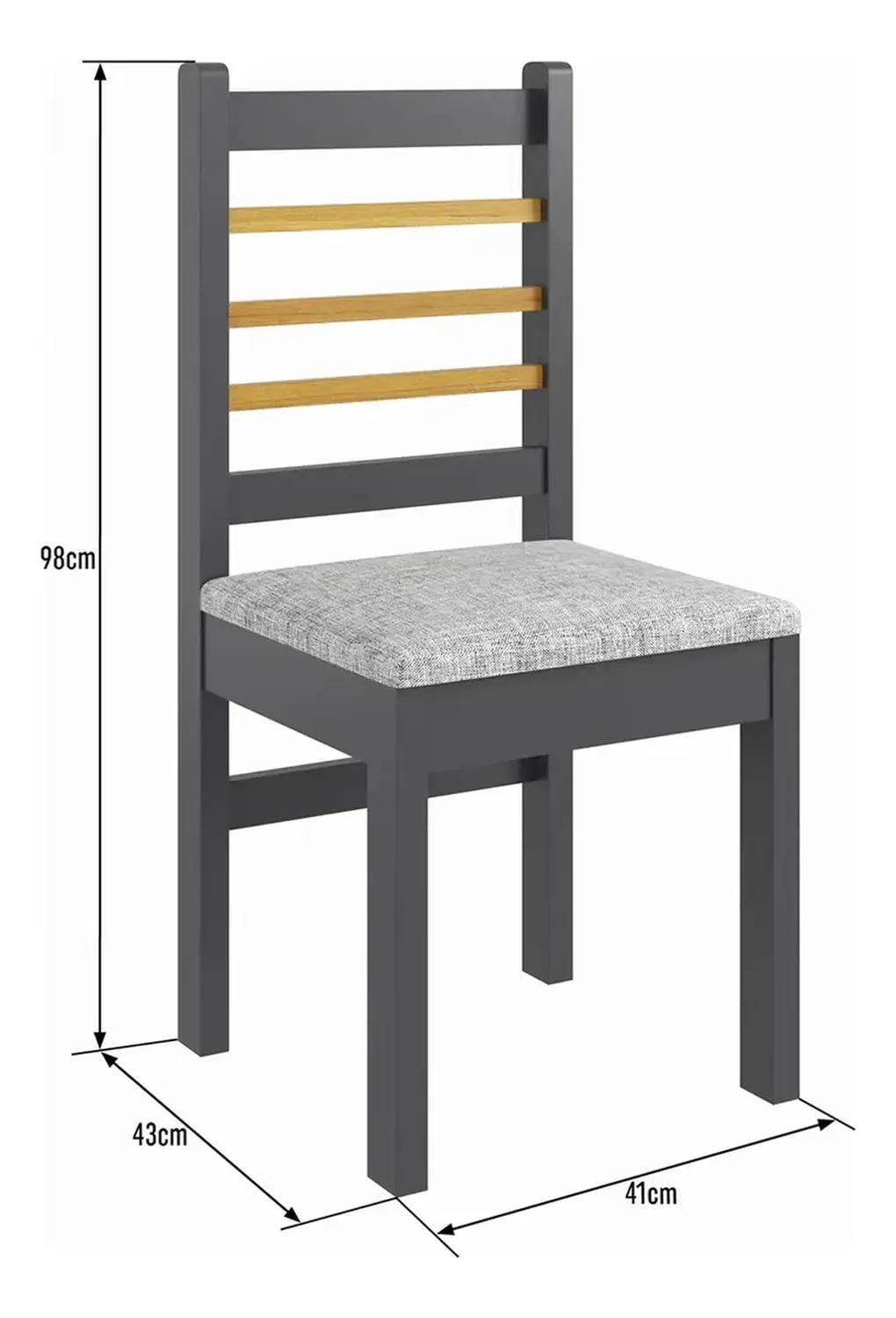 SET X 2 SILLAS DE COMEDOR - GRIS / LINHO LINHO GRIS OSCURO GRIS - 5