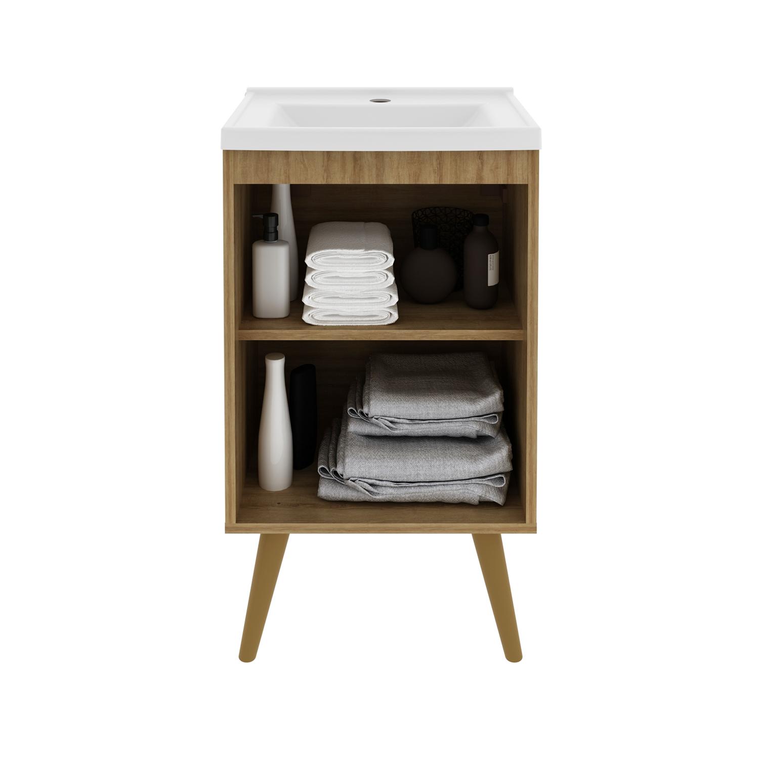 MUEBLE DE BAÑO CON LAVAMANOS NEXO - ALMENDRA/BLANCO - 4