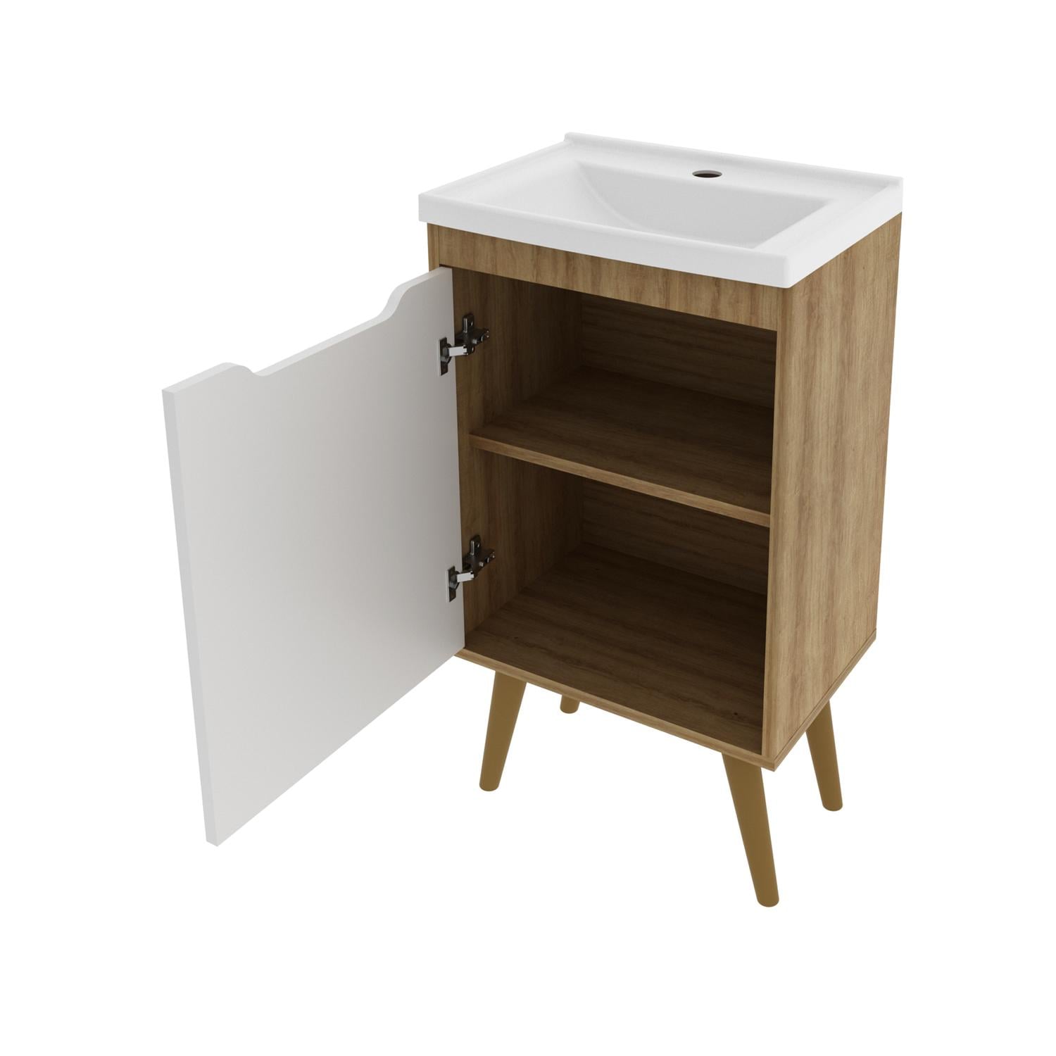 MUEBLE DE BAÑO CON LAVAMANOS NEXO - ALMENDRA/BLANCO - 5