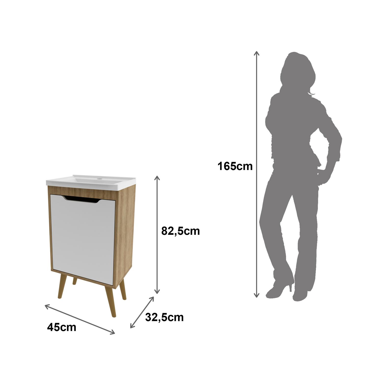 MUEBLE DE BAÑO CON LAVAMANOS NEXO - ALMENDRA/BLANCO - 6