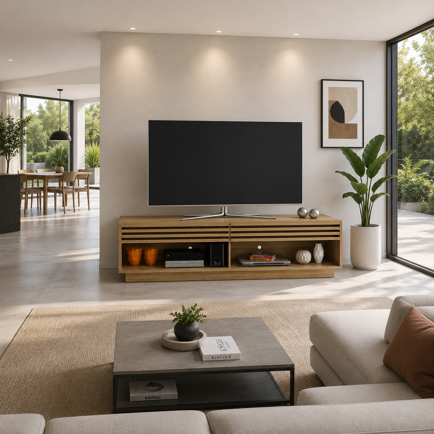 MESA DE TV PARA 65 PULGADAS URBAN - ALMENDRA - 1