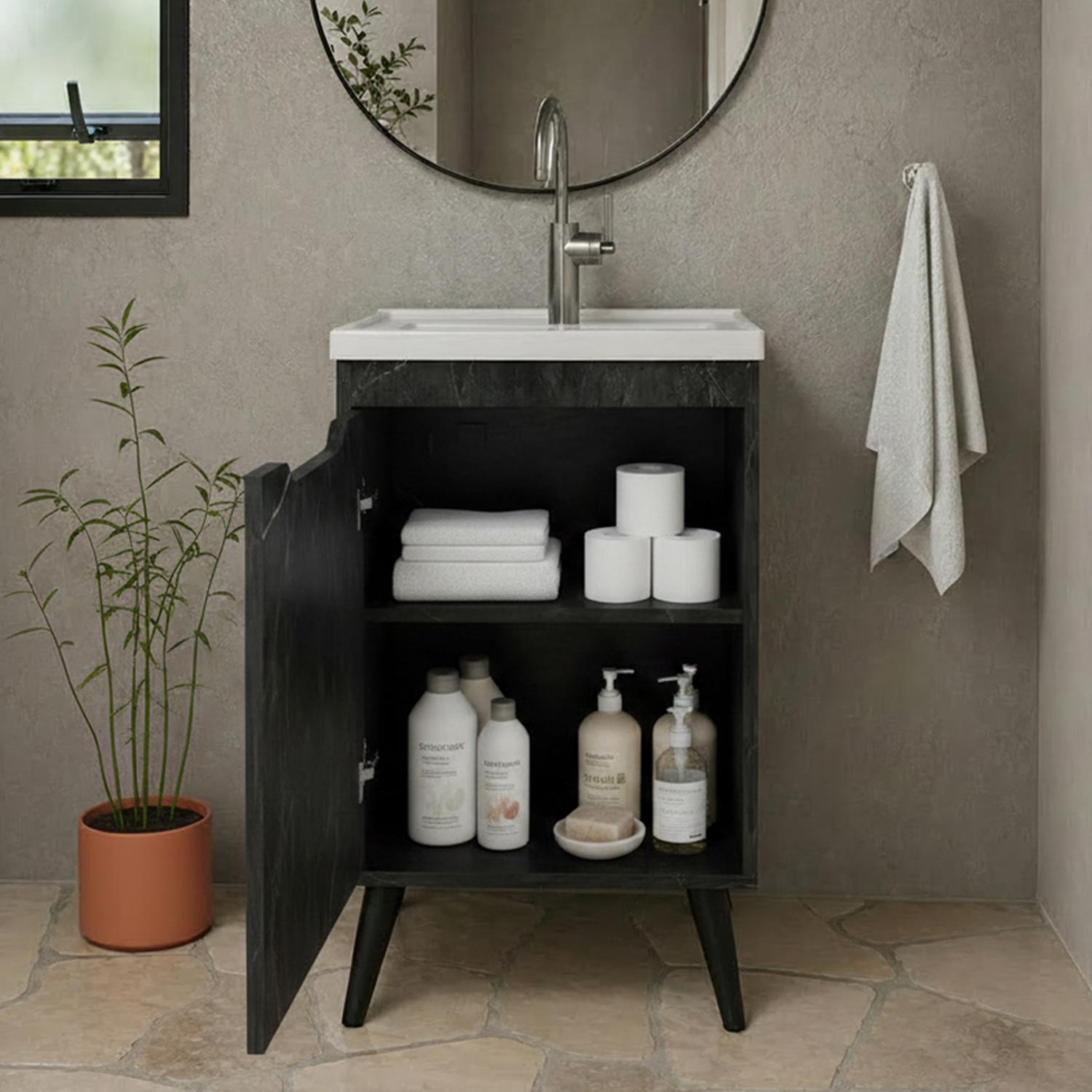 MUEBLE DE BAÑO CON LAVAMANOS NEXO - MÁRMOL GRAFITO - 4