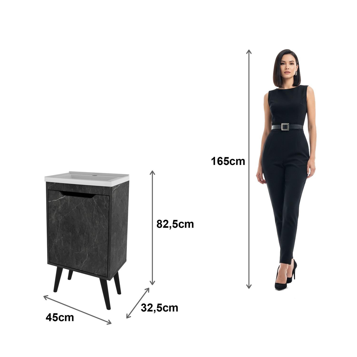 MUEBLE DE BAÑO CON LAVAMANOS NEXO - MÁRMOL GRAFITO - 7