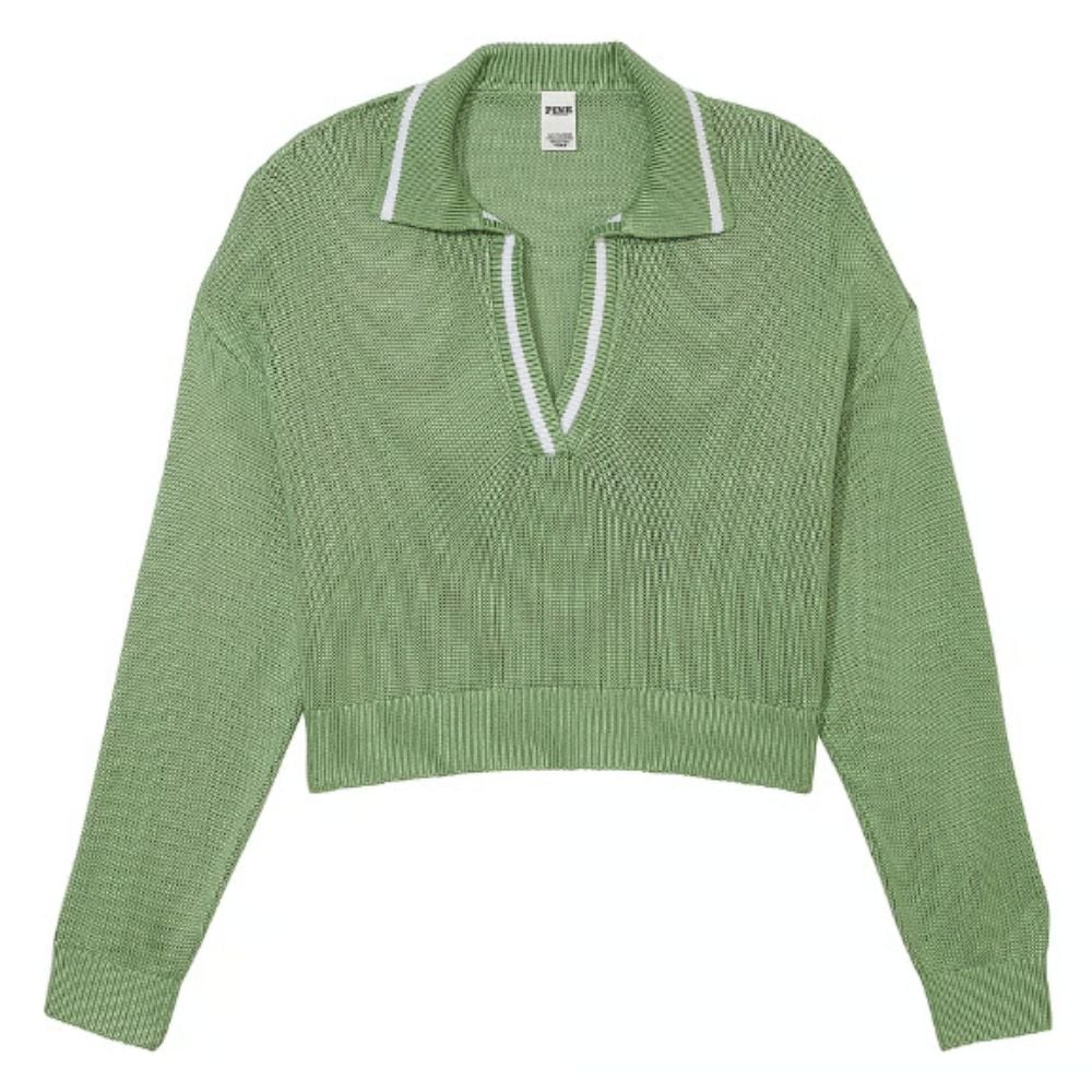 CHOMPA PINK BY VICTORIA’S SECRET CAMBRIDGE CROP VERDE TALLA L - 1