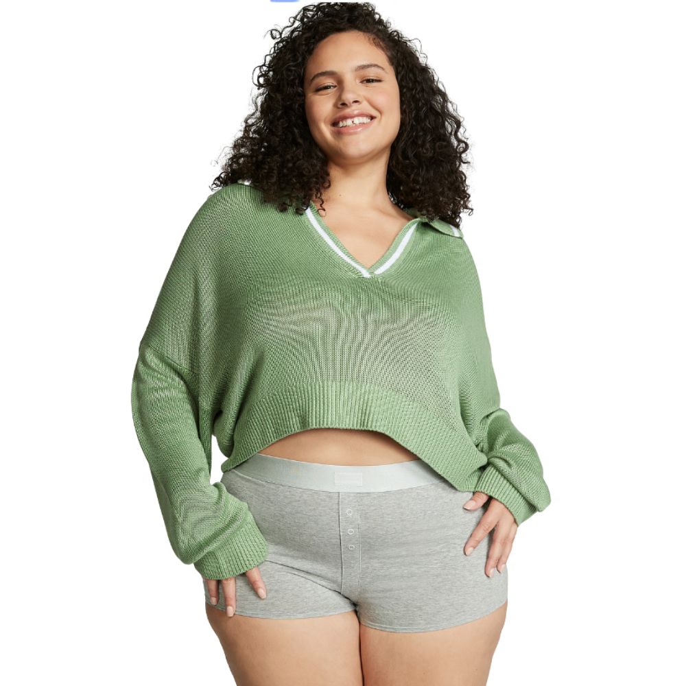 CHOMPA PINK BY VICTORIA’S SECRET CAMBRIDGE CROP VERDE TALLA L - 4