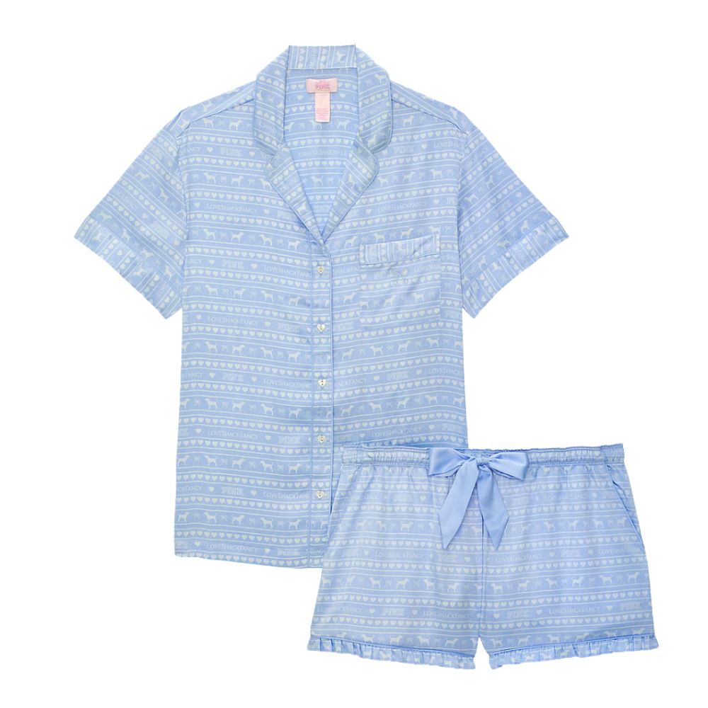 PIJAMA CORTO DE SATIN PINK LOVES HACK FANCY - 3