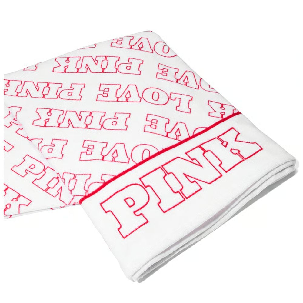 TOALLA BLANCO ROJO LOGO PINK - 1
