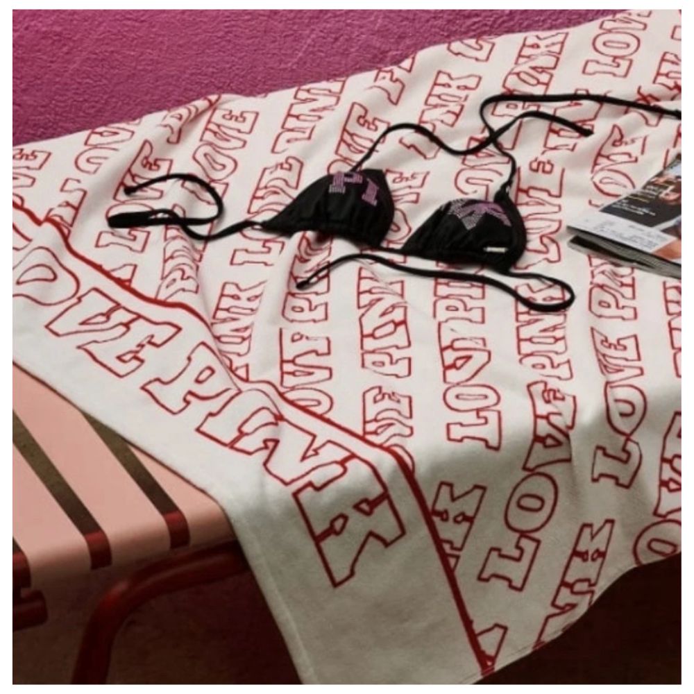 TOALLA BLANCO ROJO LOGO PINK - 2