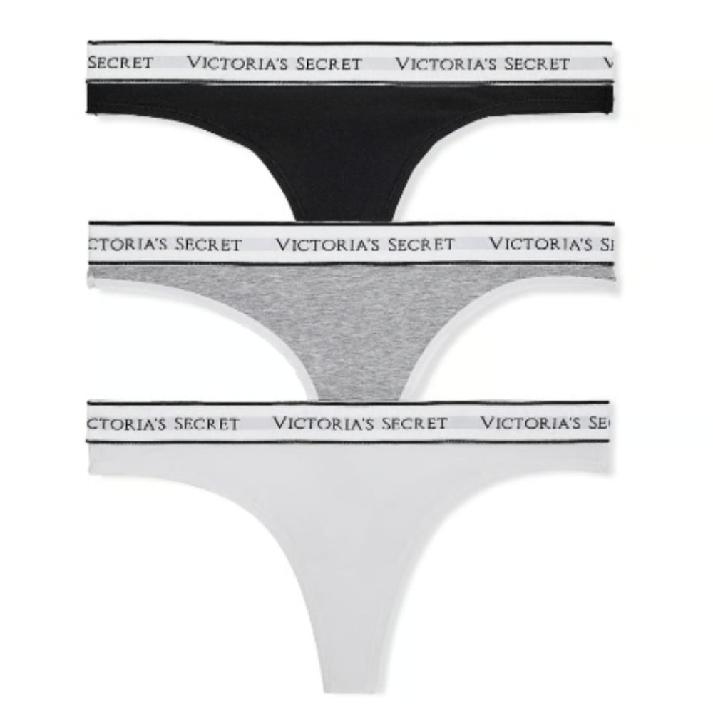 PACKX 3 CALZON BIKINI VICTORIAS SECRET ALGODON CON LOGO - 1