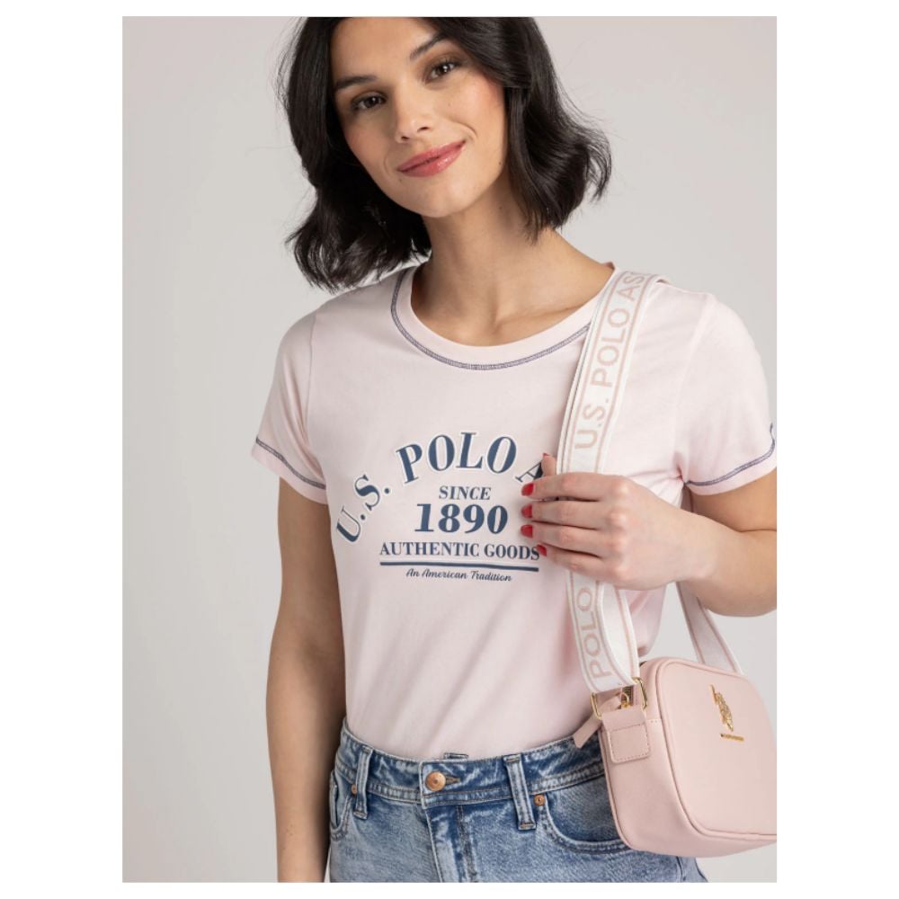 CARTERA CROSSBODY US POLO ASSN CANVAS CLASSIC ZIP ROSA - 3