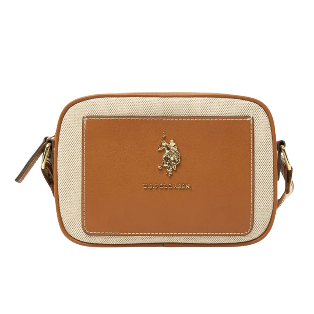 CARTERA CROSSBODY US POLO ASSN CANVAS POCKET COGNAC - 1