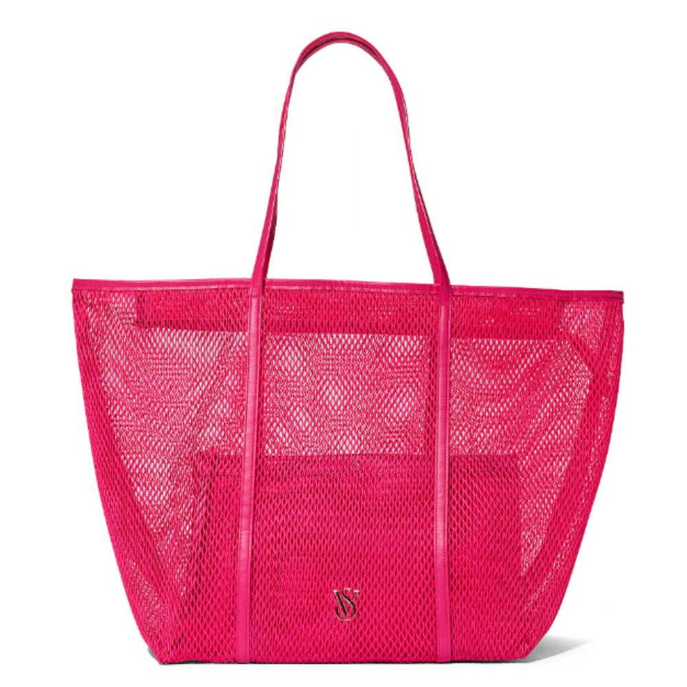 SET DE BOLSO TOTE Y NECESER VICTORIA’S SECRET MESH PINK - 2