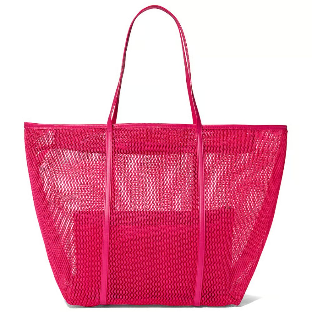 SET DE BOLSO TOTE Y NECESER VICTORIA’S SECRET MESH PINK - 3