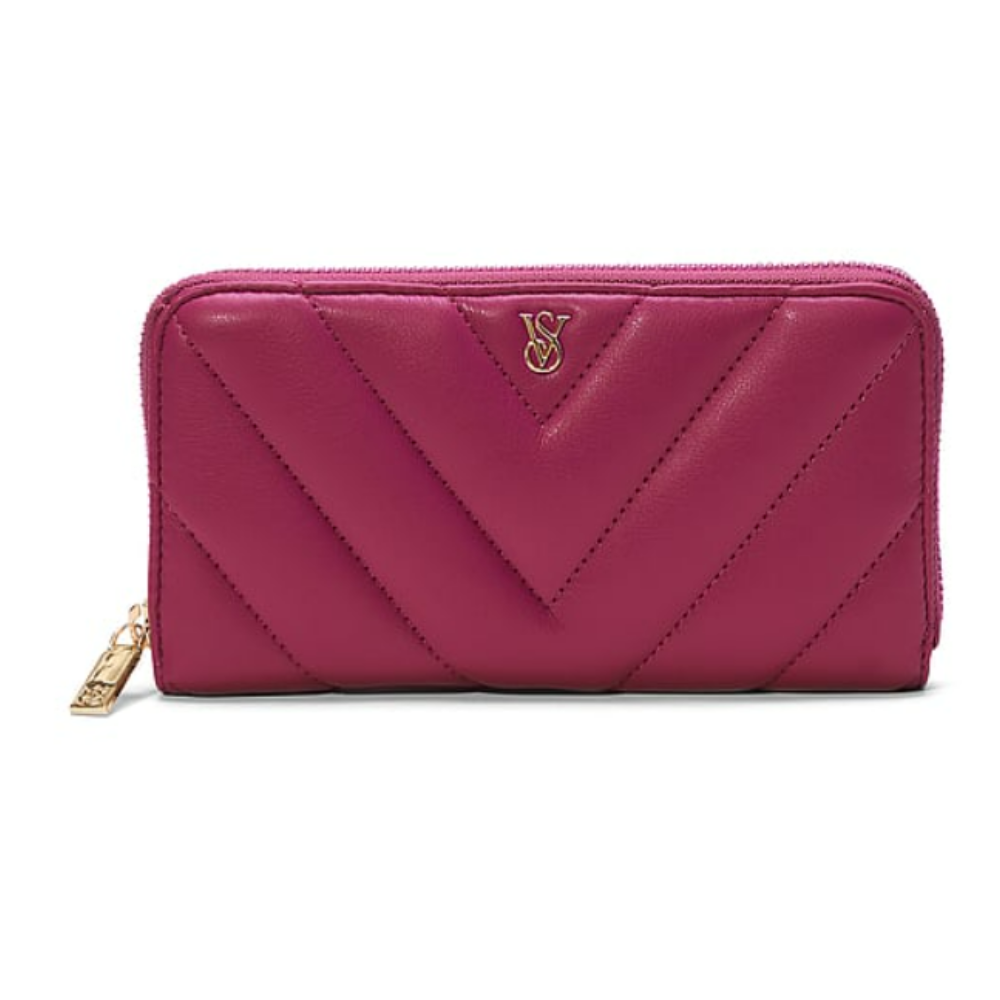 BILLETERA GRANDE CON CREMALLERA VICTORIAS SECRET GUINDA - 1