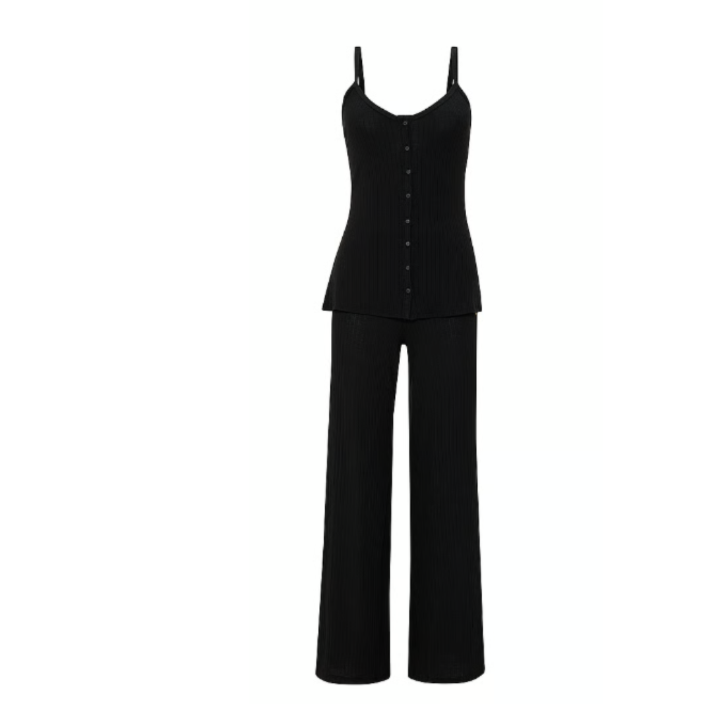 SET PIJAMA VICTORIA SECRET TIRANTES Y PANTALON NEGRO - 3