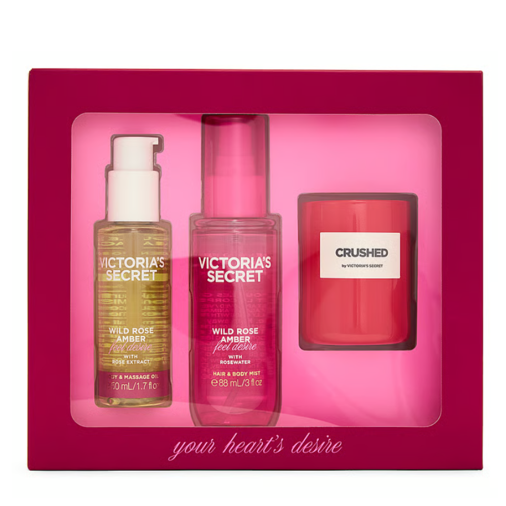 SET DE REGALO VICTORIA SECRET 3 PIEZAS WILD ROSE AMBER - 1