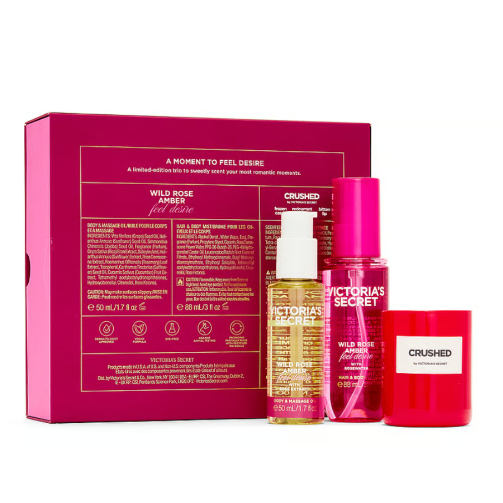 SET DE REGALO VICTORIA SECRET 3 PIEZAS WILD ROSE AMBER - 2