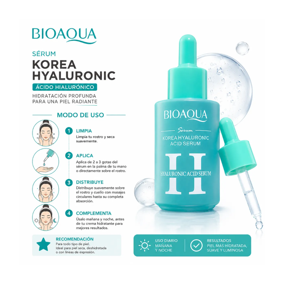 SERUM KOREA HYALURONIC ACID 30ML BIOAQUA - 4