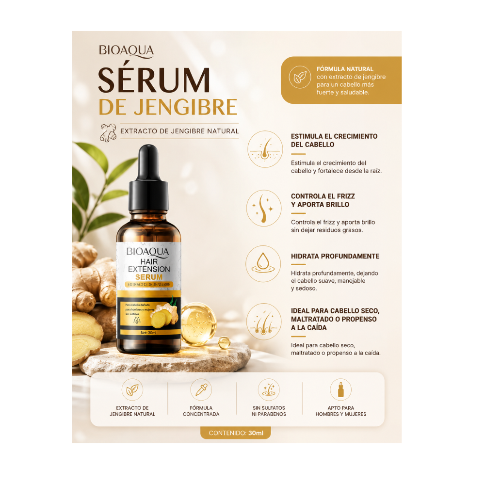 SERUM PARA EL CABELLO DE JENGIBRE 30ML BIOAQUA - 2