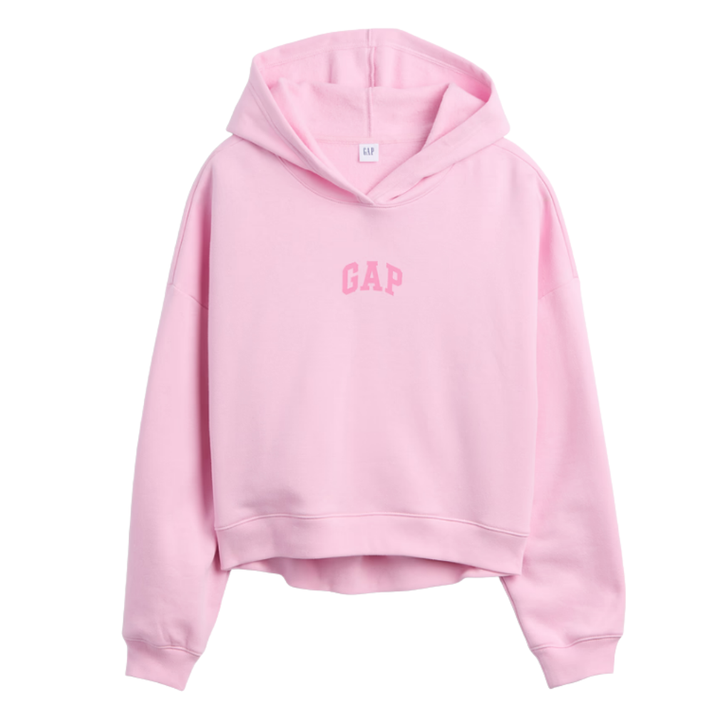 POLERA HOODIE GAP RELAXED CON CAPUCHA CROPPED ROSA - 2