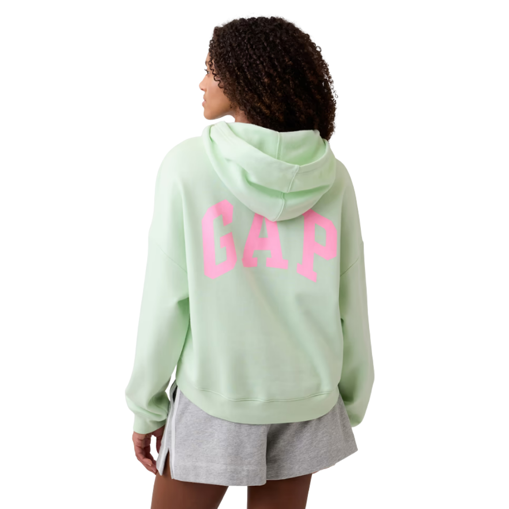 POLERA HOODIE GAP RELAXED CON CAPUCHA CROPPED VERDE - 2