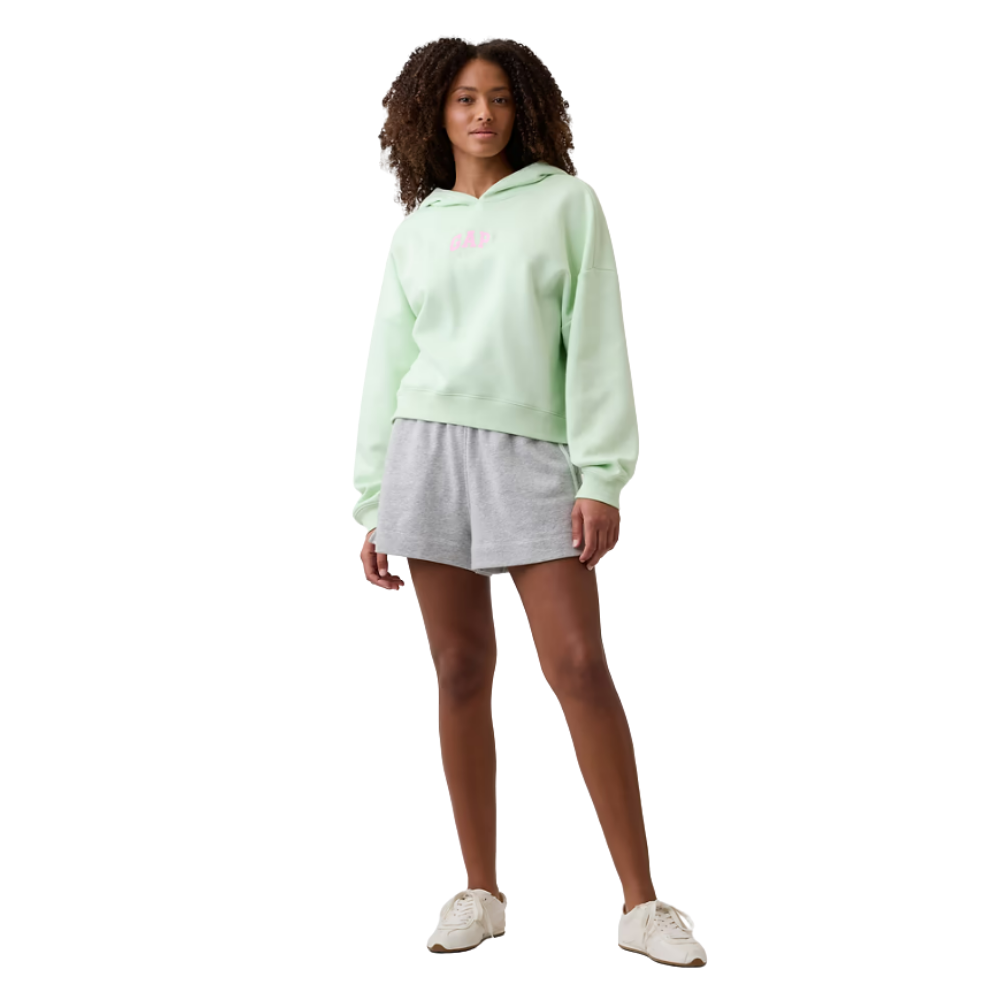 POLERA HOODIE GAP RELAXED CON CAPUCHA CROPPED VERDE - 3