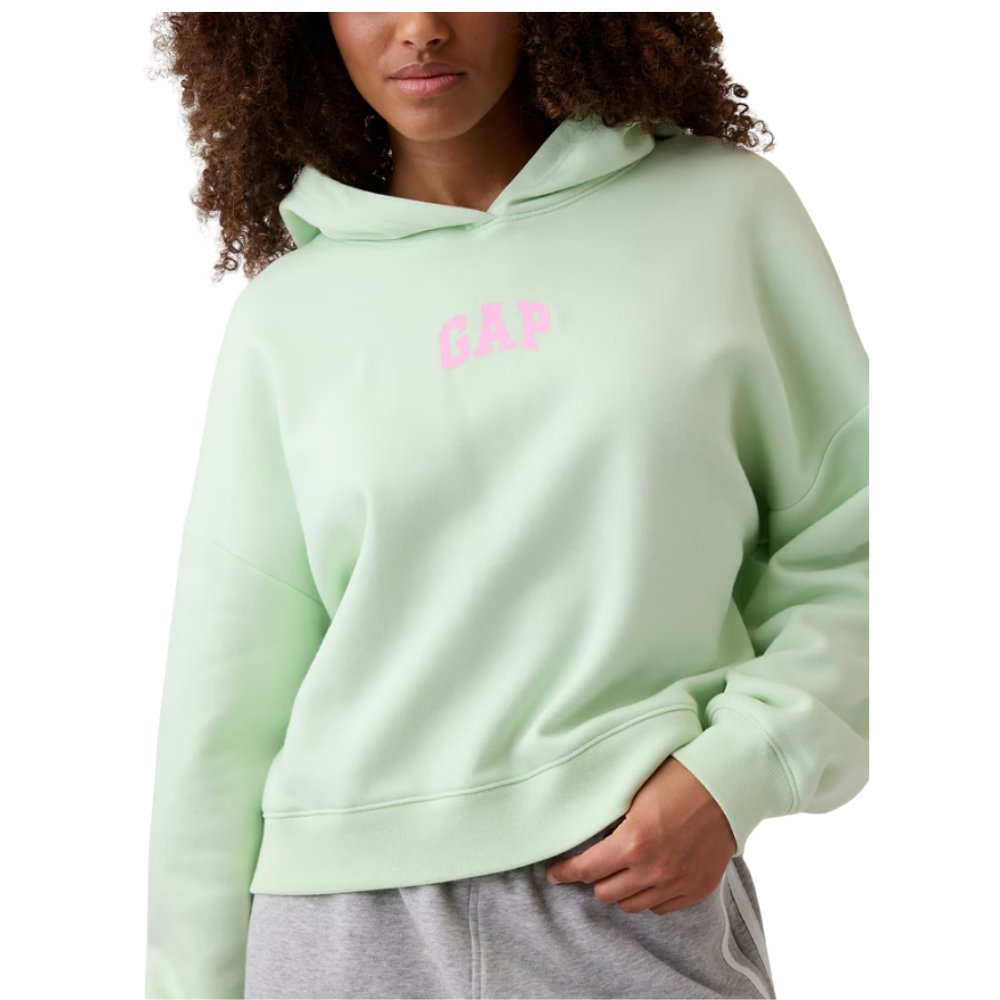 POLERA HOODIE GAP RELAXED CON CAPUCHA CROPPED VERDE - 4