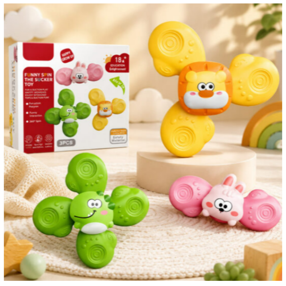 SET SPINNER ANIMALITOS CON VENTOSAS 3 PIEZAS - 1