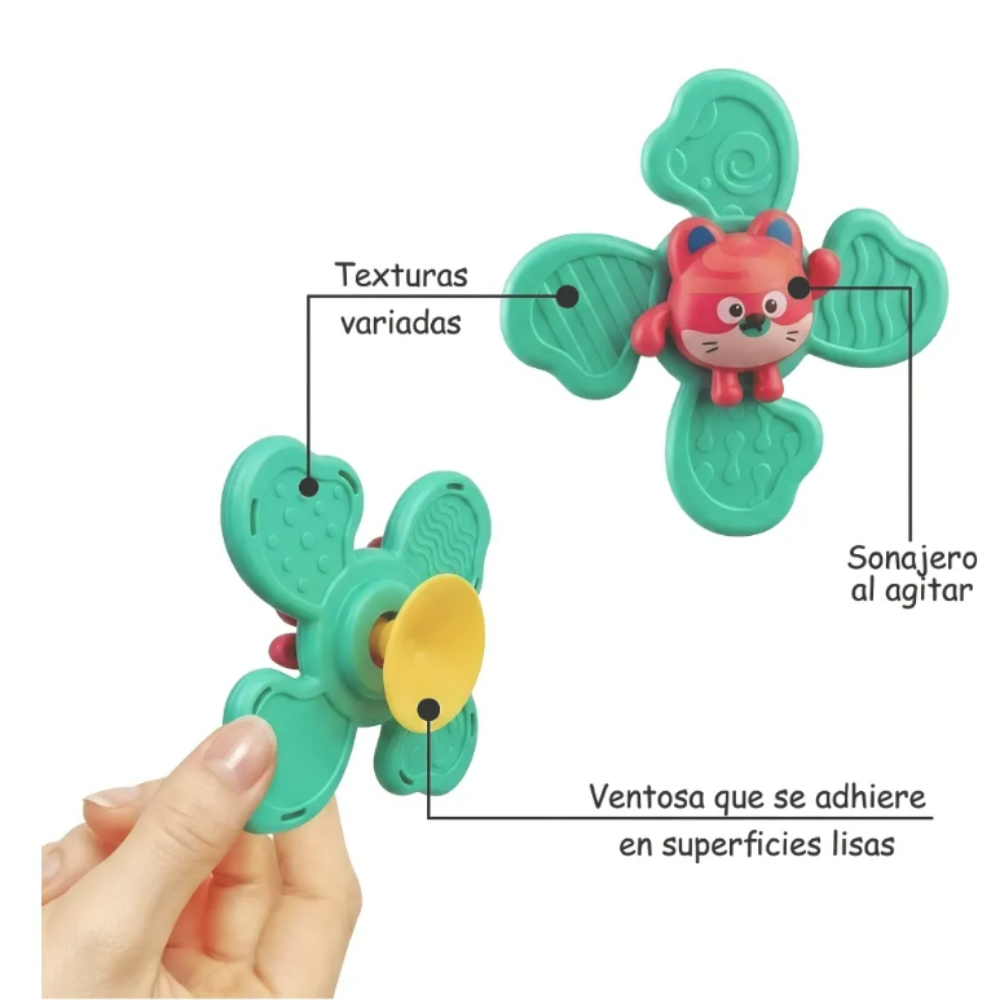 SPINNER GIRATORIO SENSORIAL CON VENTOSA VERDE - 4