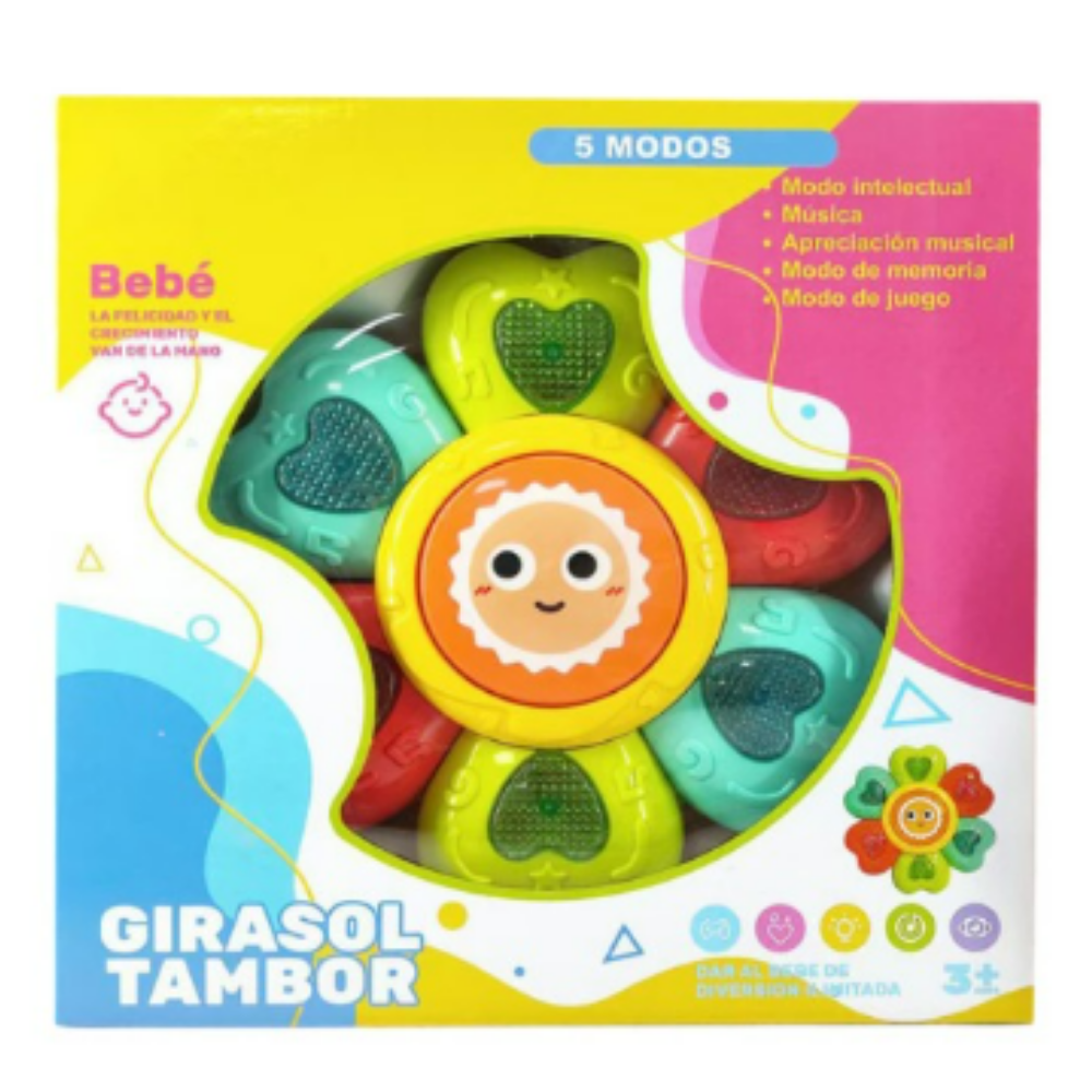 TAMBOR GIRASOL MUSICAL PARA BEBÉS - 2