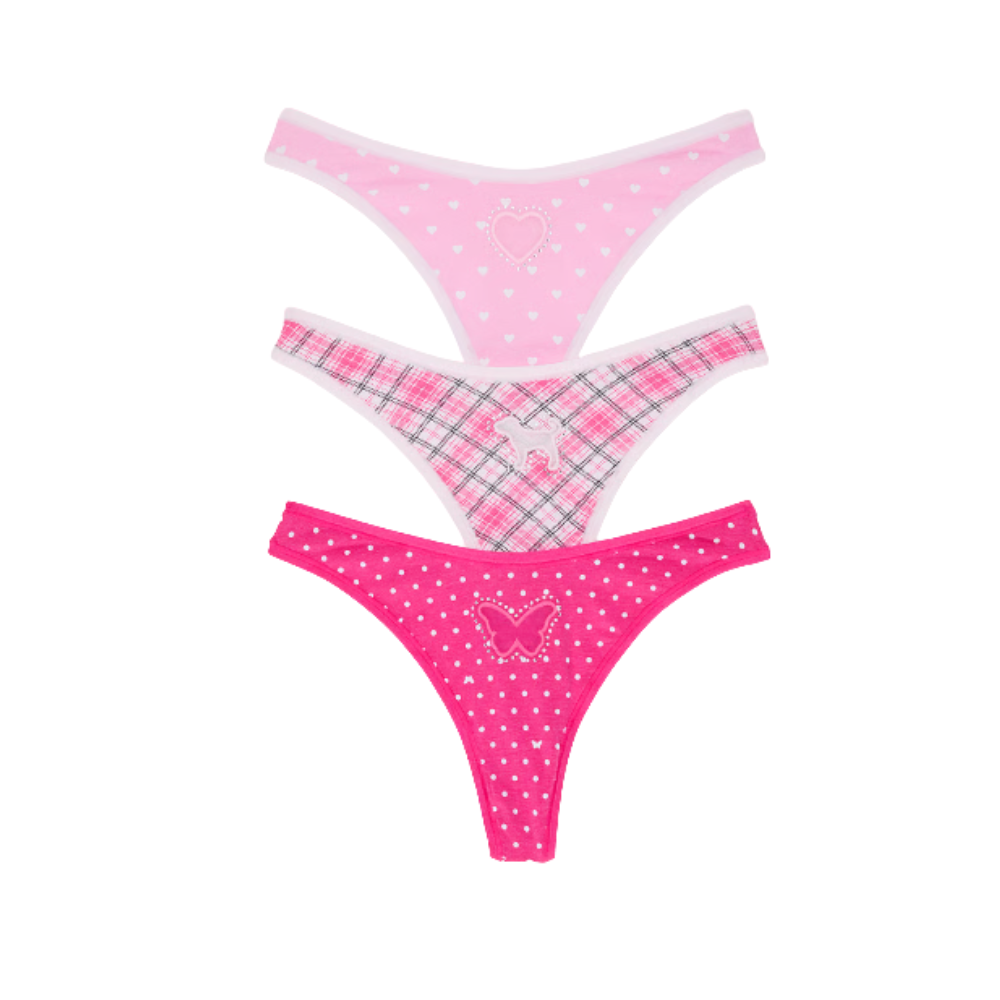 CALZONES TANGA DE ALGODON PINK PACKX3 - 1