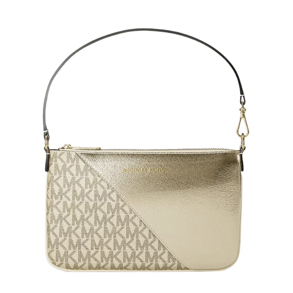 CARTERA DE MANO MICHAEL KORS JET SET TRAVEL METALLIC PALE GOLD - 1