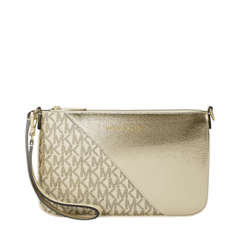 CARTERA DE MANO MICHAEL KORS JET SET TRAVEL METALLIC PALE GOLD - 2