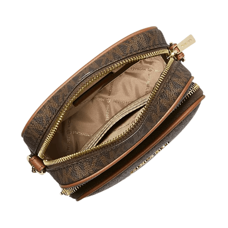BOLSO BANDOLERA MICHAEL KORS JET SET SMALL SIGNATURE LOGO MARRON - 3