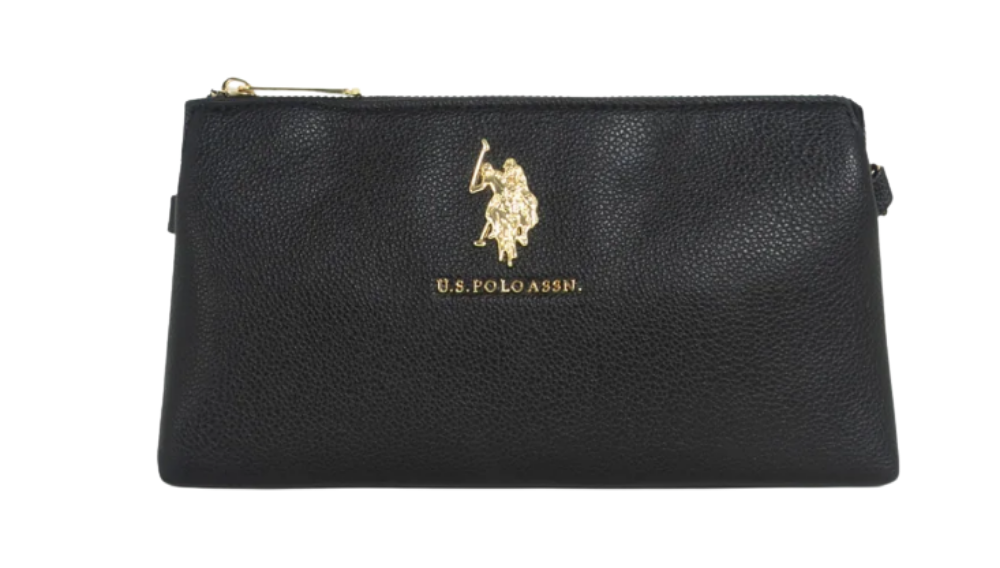 BOLSO BANDOLERA  US POLO ASSN MINI CON CIERRE SUPERIOR NEGRO - 1